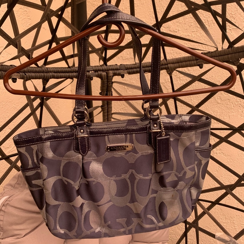 Coach Blue & Silver Tote Bag